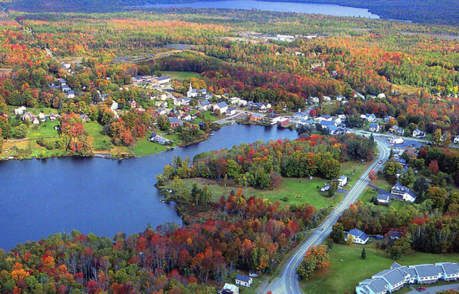 Downtown Monson ME from the air